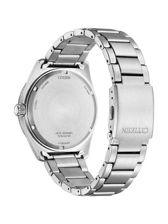 Citizen Ανδρικό Ρολόι 43mm Μπαταρίας με Ασημί Μεταλλικό Μπρασελέ