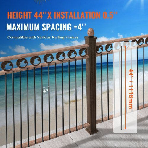 Σετ 11 Μεταλλικών Κάγκελων Σκάλας Vevor 44''x0.5'' Αλουμινίου Βίδες Fxklgz44yc1064c94v0
