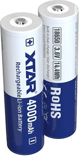XTAR Επαναφορτιζόμενη Μπαταρία 18650 Li-ion 4000mAh 3.6V 1τμχ