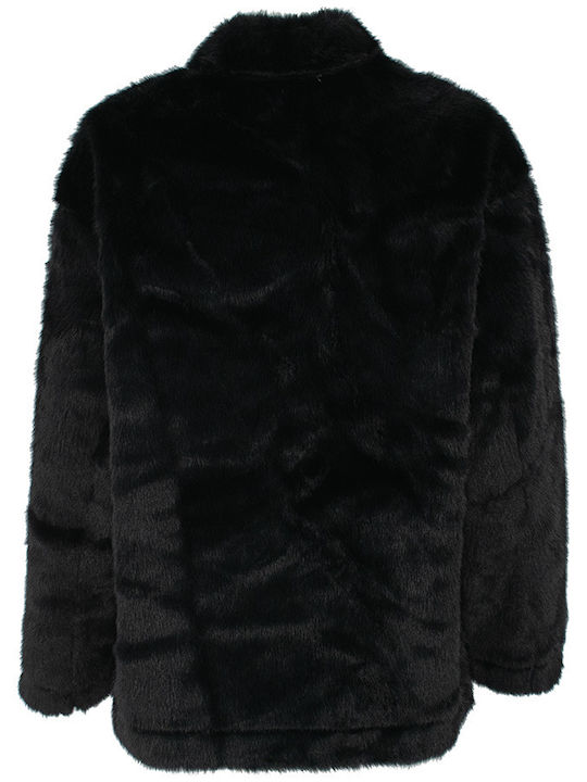 See U Soon Women's Short Fur Black