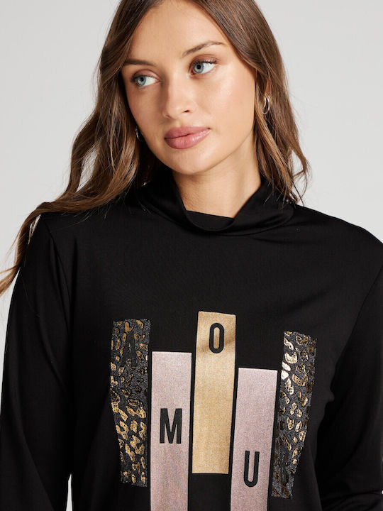 Women's Blouse Long Sleeve Turtleneck Black