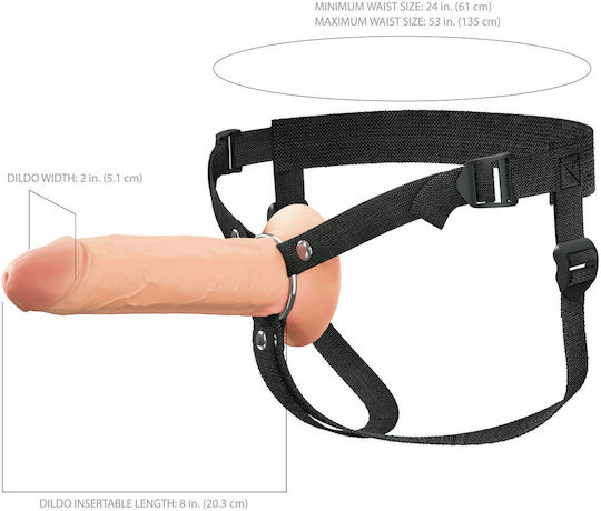 Pipedream Elite Harnașament cu Dildo și Vibrație în Culoare Flesh