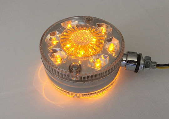 Side Marker Light 28 LED Chrome Rim 24v Amber Earring Type