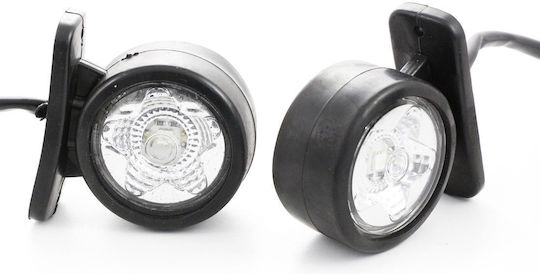 Side Marker Light 2 SMD LED Clear Omega Type White-Red 24V