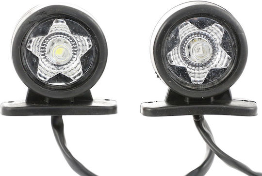 Side Marker Light 2 SMD LED Clear Omega Type White-Red 24V