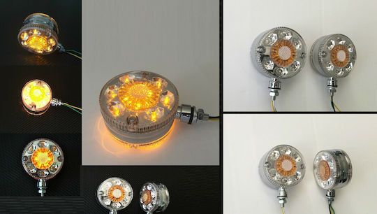 Side Marker Light 28 LED Chrome Rim 24v Amber Earring Type