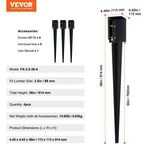 Vevor Metal Plank for Garden Flooring 91.44x10.16cm 4pcs