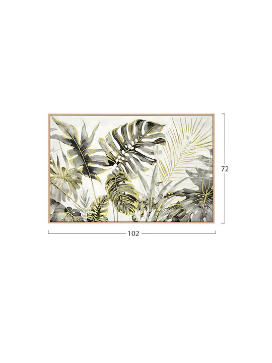 HomeMarkt Tropische Blätter Gemälde auf Leinwand 102x72cm