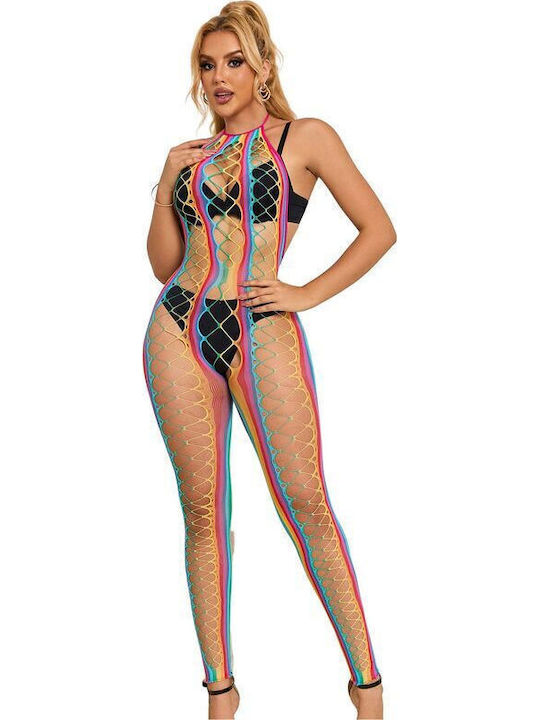 Subblime Sexy Bodystockings Gittermuster mit Offenem Schritt Schwarz