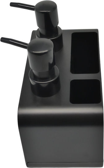Ankor Dispenser Bucătărie Plastic cu Suport pentru Burete Negru Ankor Dispenser Bucătărie Plastic cu Suport pentru Burete Negru