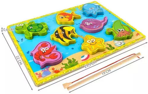 Kruzzel Играчка за риболов от дърво за 18++ месеца
