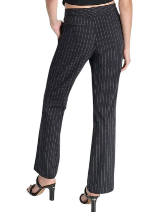 Damen Stoff Hose Gestreift Blw