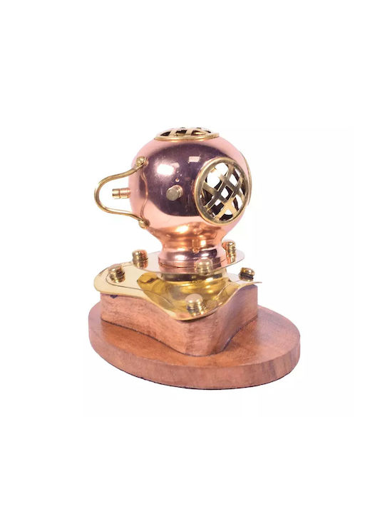 Diving Helmet Decorative with Wooden Base 13cm