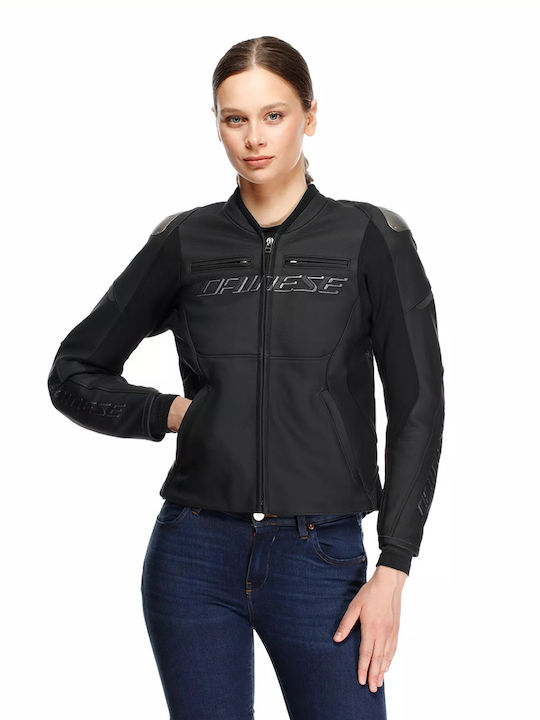 Dainese Racing 5 Summer Women's Motorcycle Jacket Leather Black