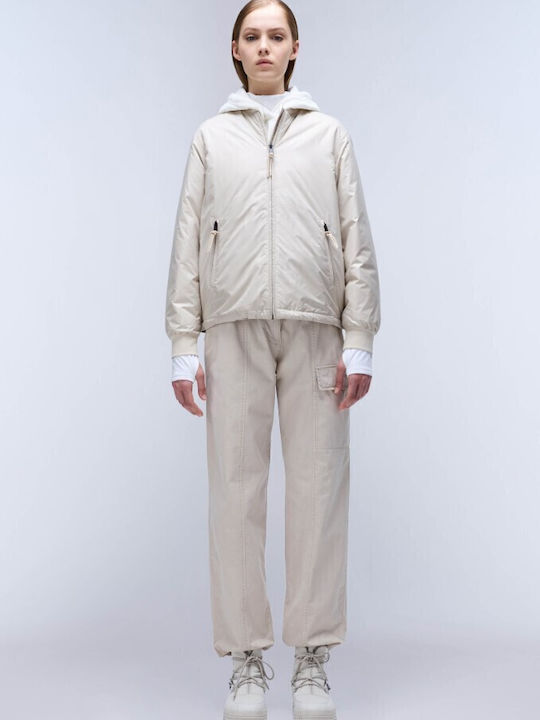 Asitter Women's Short Lifestyle Jacket for Winter Beige