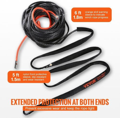 Vevor Car Towing Equipment Tow Rope In Black Color