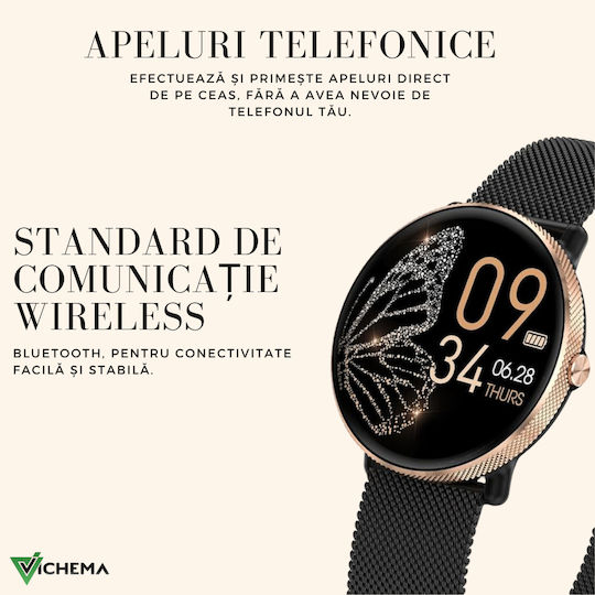 Vichema Tech Smartwatch Full Touch Amoled Hd Screen 1.43 Inch Bluetooth 5.3 Ip68 120+ Sports Modes Health Monitoring 200+ Watch Faces Voice Assistant Remote Control Notifications