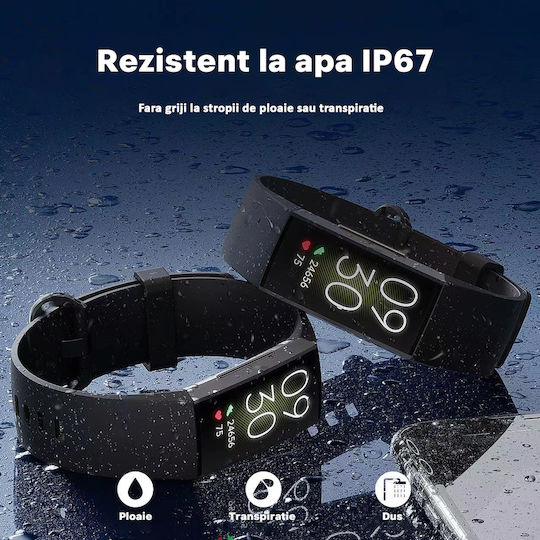 Fitness-Armband 1,1 Zoll AMOLED-Bildschirm Vichematech Android iOS Voll-Touch Magnetisches Laden Bluetooth Wasserdicht IP67 SMS Anruf App-Benachrichtigungen Mehrere Sportmodi Monitor