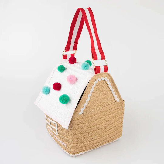 Meri Meri Meri Meri Weihnachtsstofftasche Lebkuchenhaus 18x22x18cm