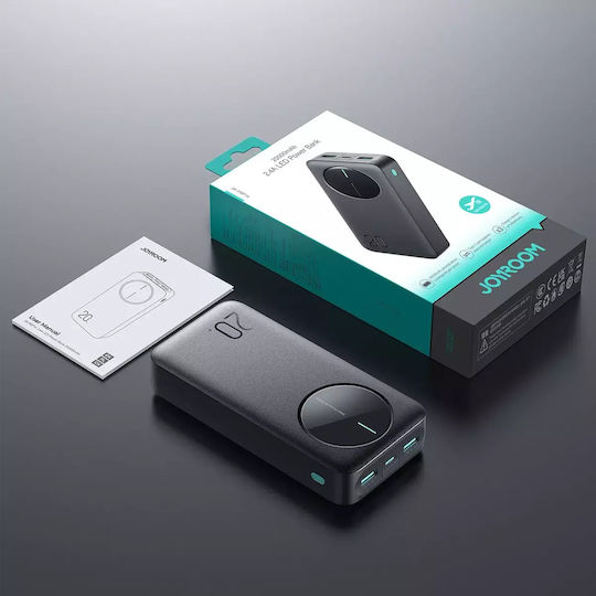 Joyroom JR-PBF14 Power Bank 20000mAh with 2 USB-A Ports and USB-C Port Black