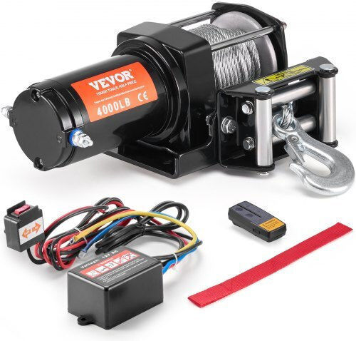 Electric Winch Vevor 4000 Lb Steel Cable Ip55 Waterproof Remote Control Atvgssjpyxwxejrpbv9