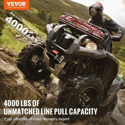 Electric Winch Vevor 4000 Lb Steel Cable Ip55 Waterproof Remote Control Atvgssjpyxwxejrpbv9