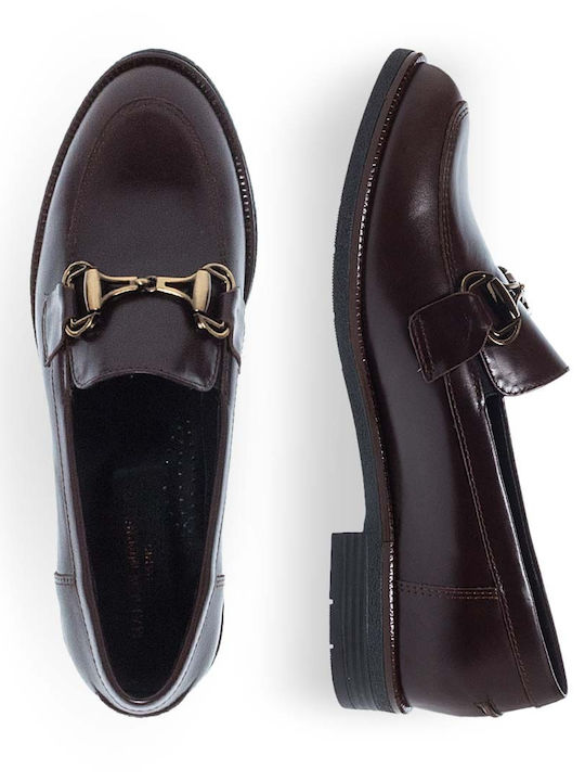 Leather Women's Moccasins in Brown Color