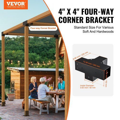 Vevor Βάση για Πέργκολα από Ατσάλι 10.1x10.1cm 2τμχ