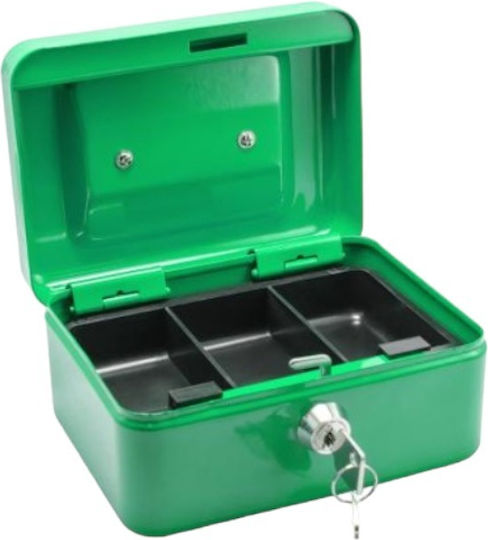 Technomax Cash Box with Lock Green Techno76/1_green