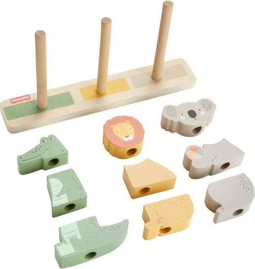 Fisher Price Stacking Toy Animals made of Wood for 12++ Months