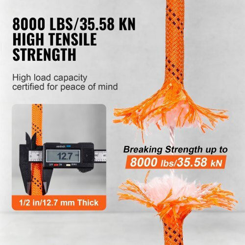 Vevor Tree Climbing Rope 1/2" X 120' Hcclsdl12incmegkyv0
