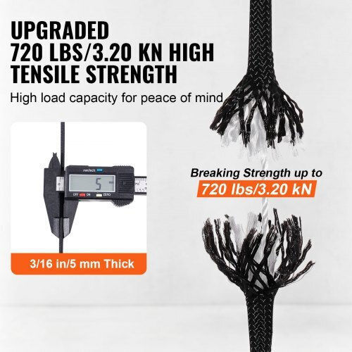Vevor Tree Climbing Rope 3/16" X 250' Hcclsnl316inye3w6v0