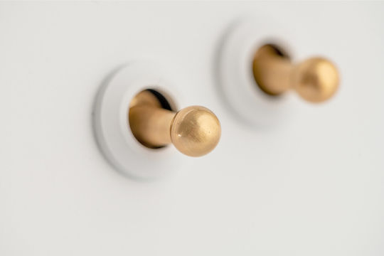 Retroswitch Elite Matte Metal Switch Luxury Switch Matte White Finish Golden Details 2 Gang 2 Way