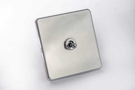 Luxor Silver Metallic Switch Vichema 1 Gang 2 Way 10a Chrome Silver