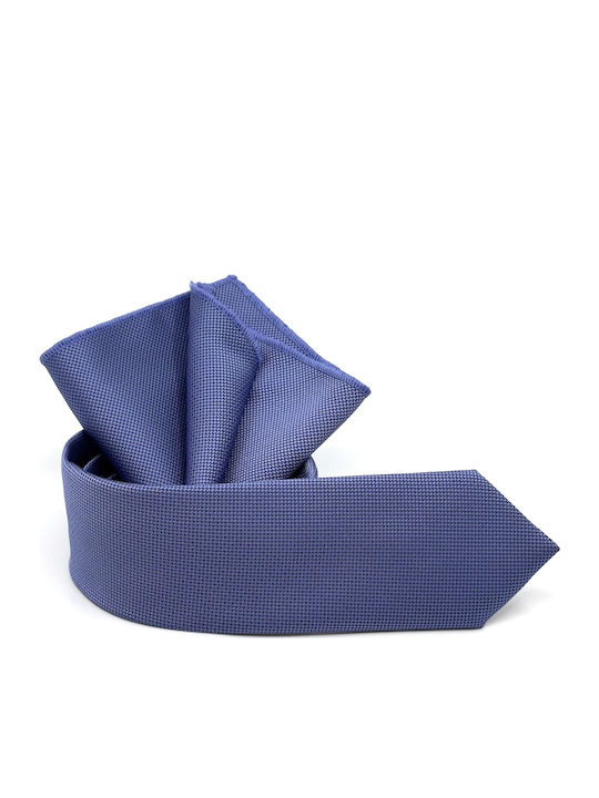 Blaues Raf Krawatten-Set 6,5 cm mit Einstecktuch