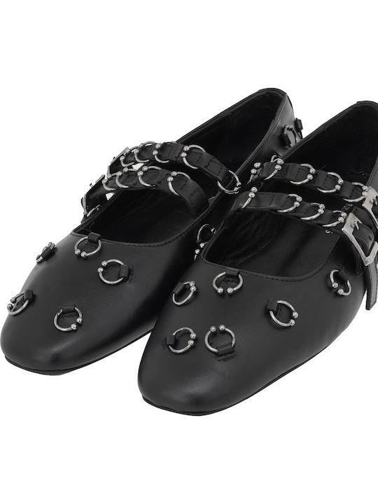 Leather Ballerinas Black