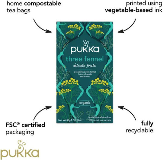 Pukka Three Fennel Organic Product 20 Bags