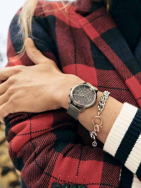 Tommy Hilfiger Blake Women's Watch Chronograph with Gray Metal Bracelet