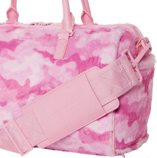 Sprayground Pink Camo Faux Fur Σακ Βουαγιάζ 12.5lt Ροζ από Δερματίνη Μ33xΠ19xΥ20εκ.