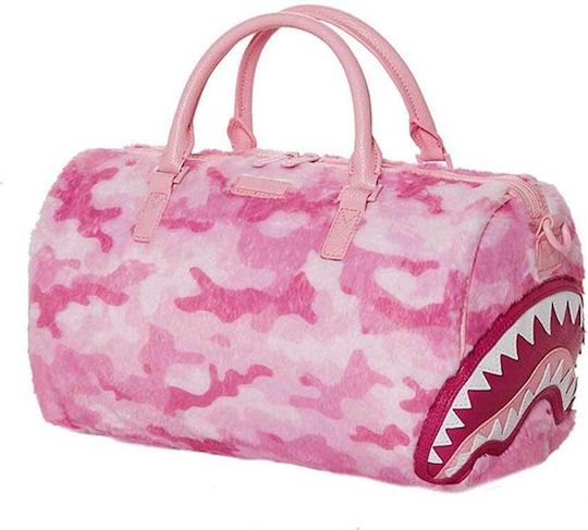 Sprayground Pink Camo Faux Fur Σακ Βουαγιάζ 12.5lt Ροζ από Δερματίνη Μ33xΠ19xΥ20εκ.