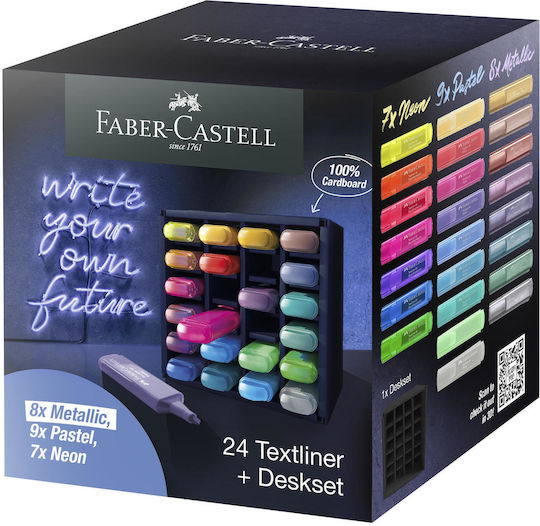 Faber-Castell Textliner Μαρκαδόροι Υπογράμμισης Πολύχρωμο Σετ 24 χρώματα