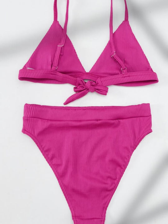 Gigi Set Bikini Τριγωνάκι Ψηλόμεσο Φούξια
