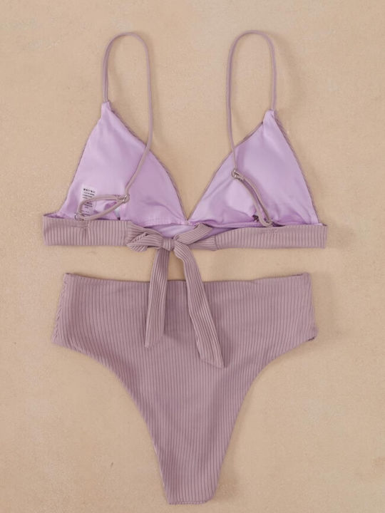 Gigi Bikini Set Triangle & Brazil High Waist Lilac