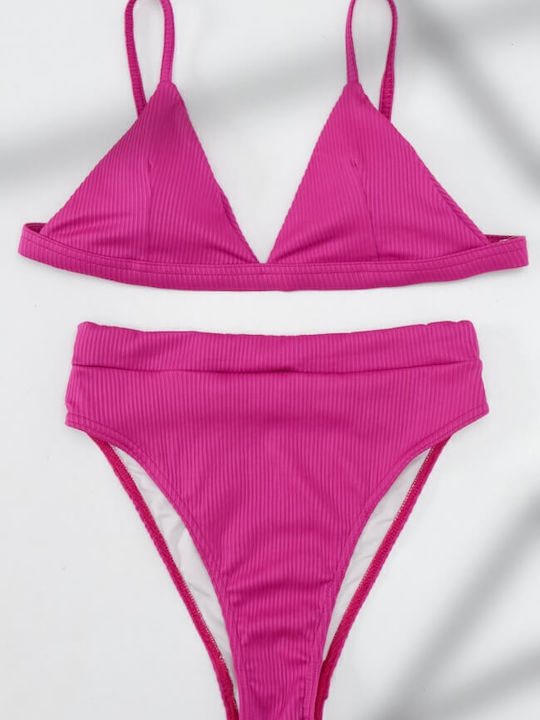 Gigi Set Bikini Τριγωνάκι Ψηλόμεσο Φούξια