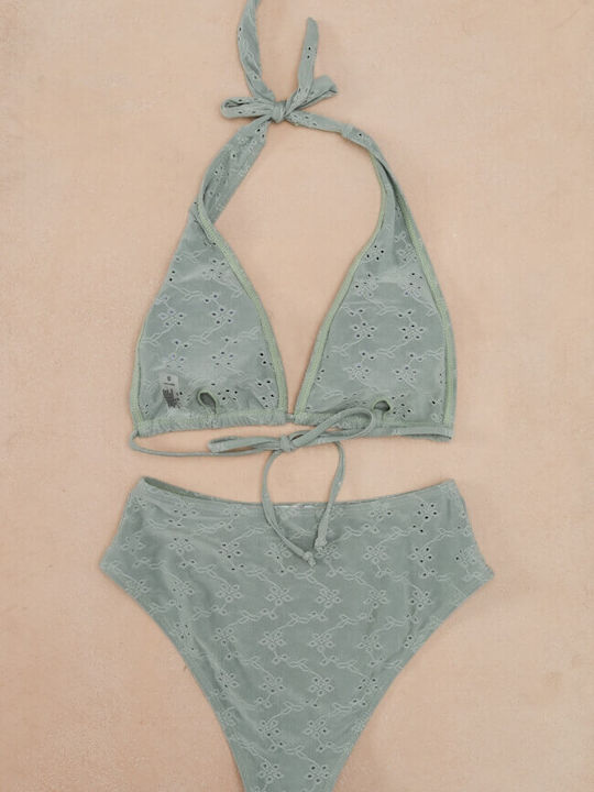 Gigi Set Bikini Τριγωνάκι Ψηλόμεσο Χακι