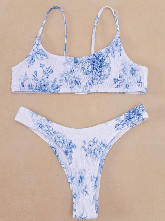 Gigi Bikini Set Sports Bra & Brazil Floral White