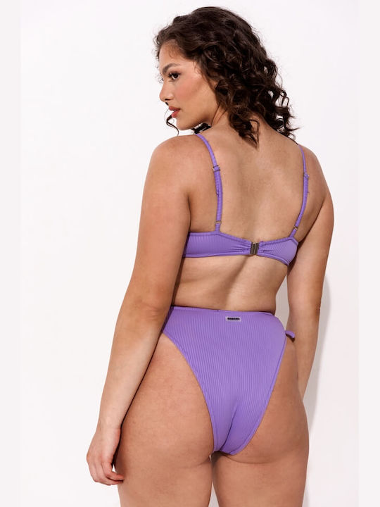 Luigi Bikini Set Top & Slip Bottom Purple