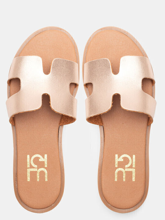Women's Flat Sandals in Gold Color