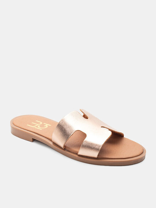 Women's Flat Sandals in Gold Color