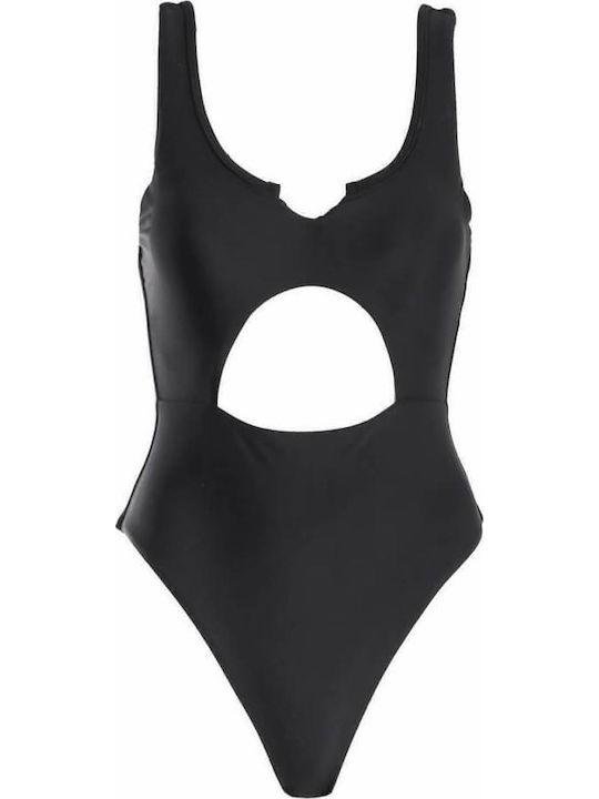 Gigi Costum De Baie Întreg Negru Cu Decupaje